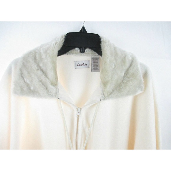 Vntg Le Moda Cape Cream Faux Fur Poncho - Picture 2 of 6